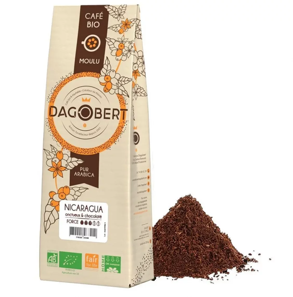 Caf&eacute; Nicaragua Moulu 500G Dagobert