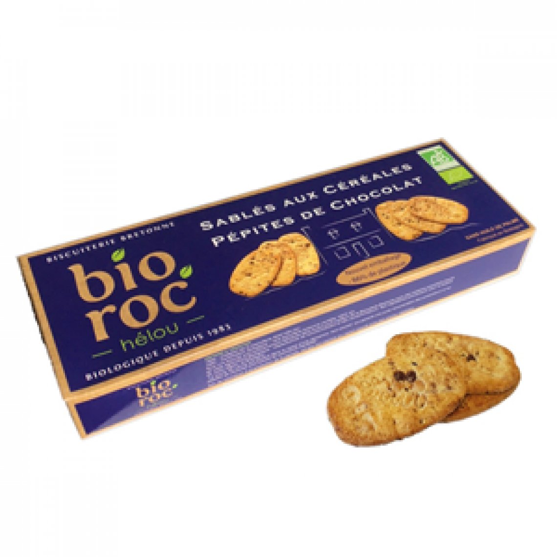 Sablés Céréales et Pépites de Chocolat 130G Bioroc