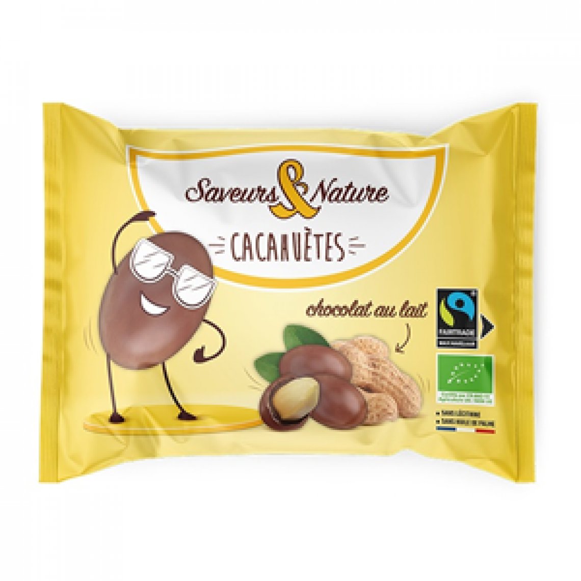 Cacahuètes enrobées de chocolat au lait 10X60 g Saveurs & Nature