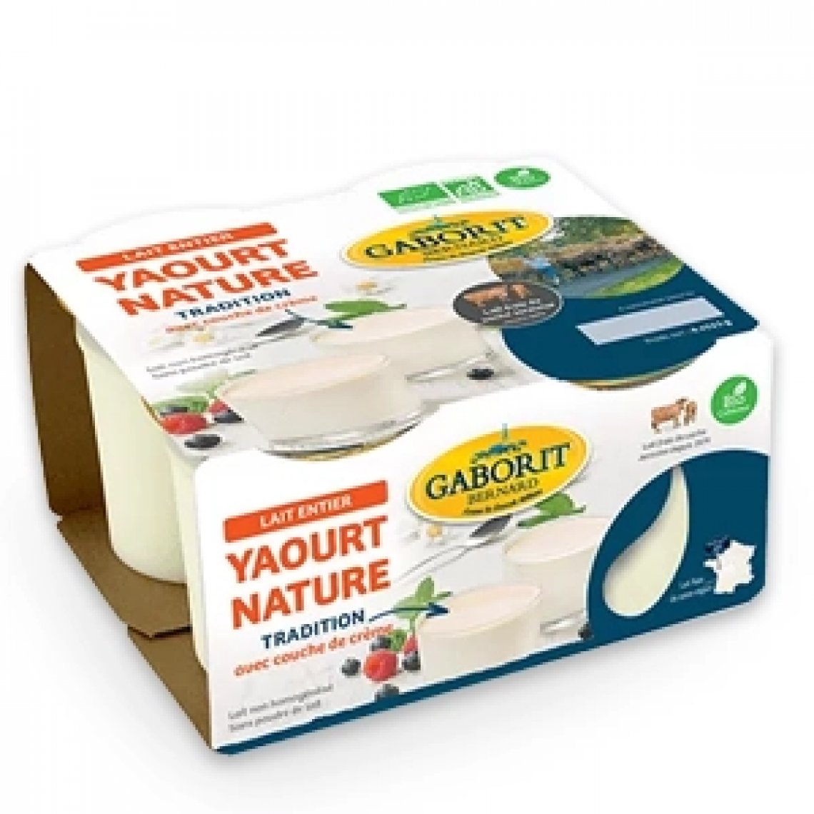 Yaourts Natures au lait de Vache 4x125G Gaborit