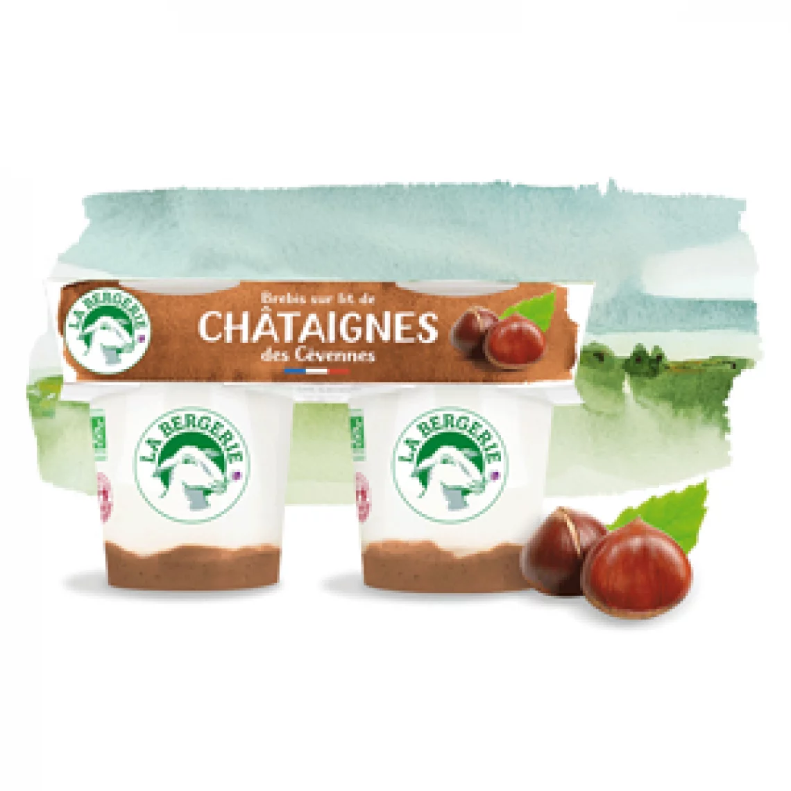 Yaourt Nature Brebis Ch&acirc;taigne 2x125g La Bergerie