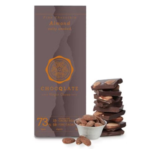 Chocolat 73% Éclats d'Amandes Salées - 75G - Chocqlate