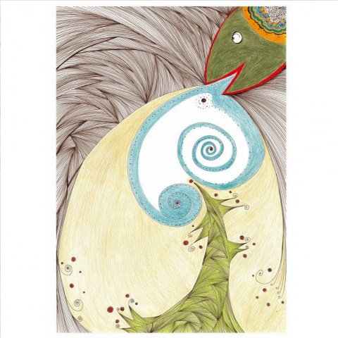 Carte Poisson de Noël - 14,7cmx14,7cm - by cekyka.com
