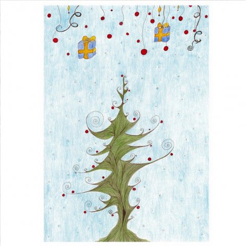 Carte Magie de Noël - 14,7cmx14,7cm - by cekyka.com