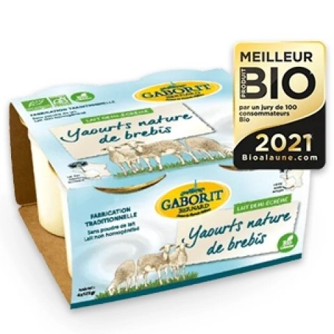 Yaourts Natures au lait de Brebis 1/2 4x125G Gaborit